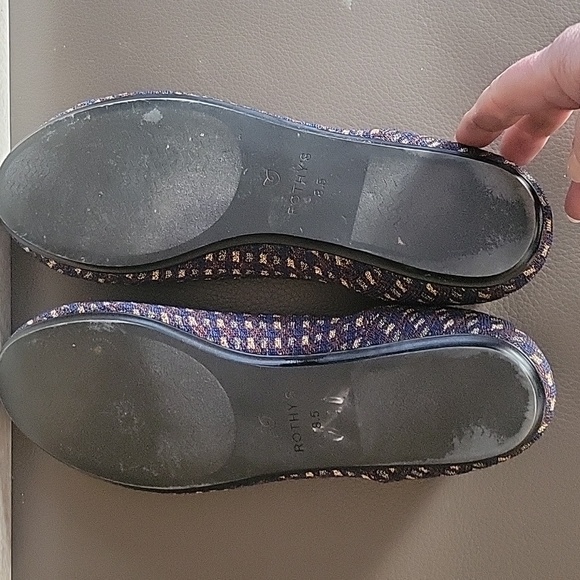 Rothy's The Bow Round Toe Evening Metallic Knit Fabric Ballet Flat - Picture 6 of 12